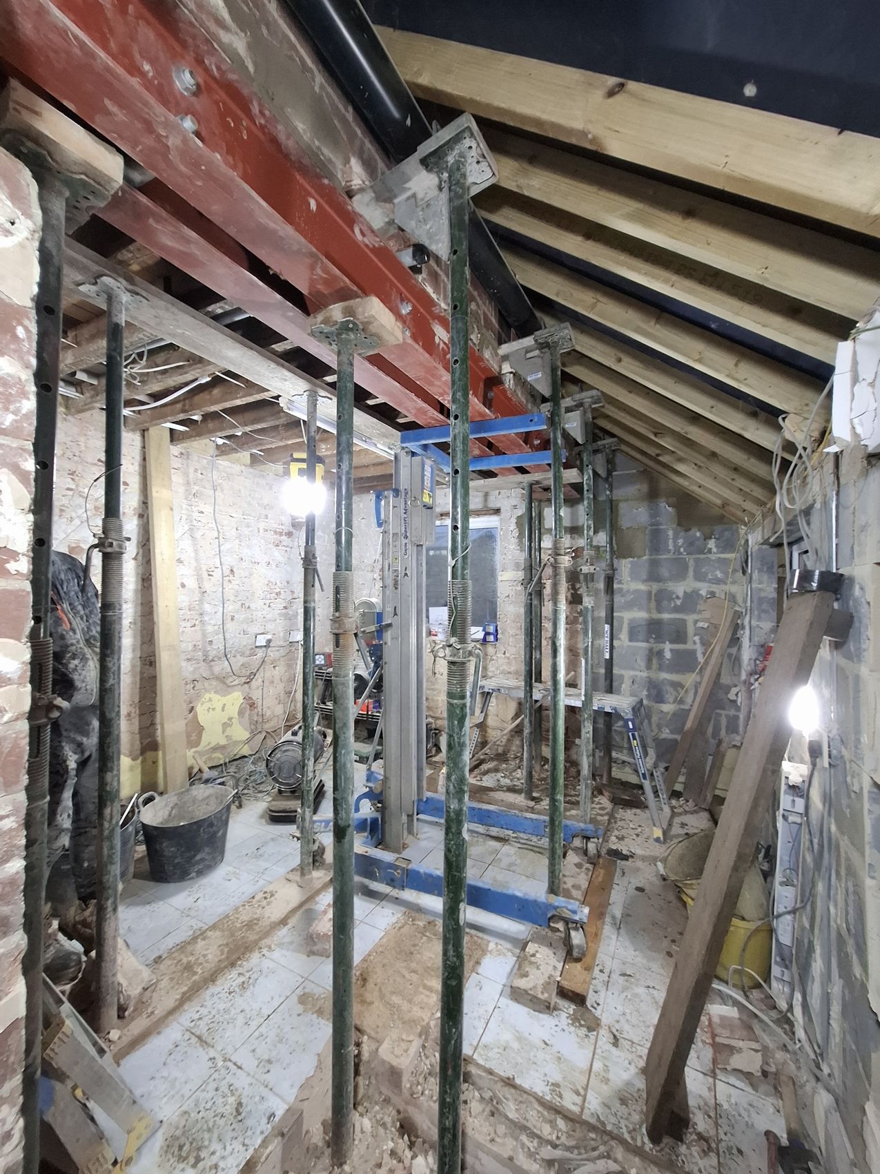 Structural alterations: propped, needled and opened up